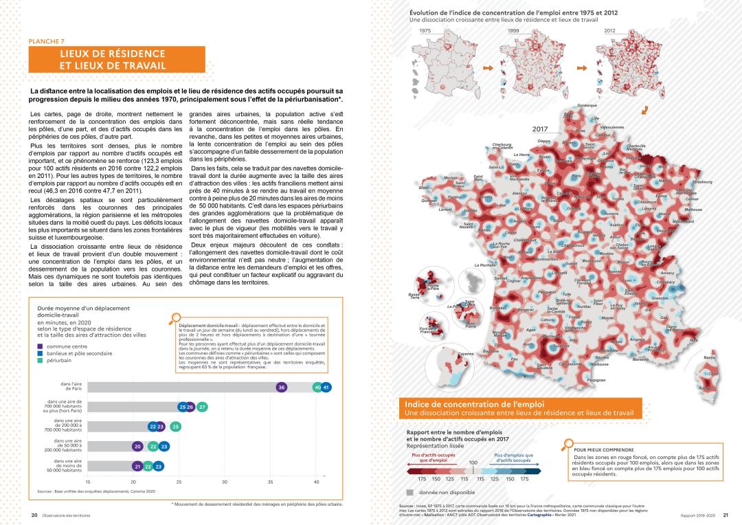 Lieux de r&eacute;sidence et lieux de travail