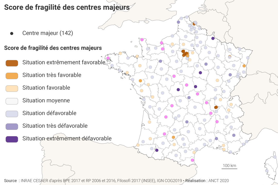 Score de fragilit&eacute; des centres majeurs