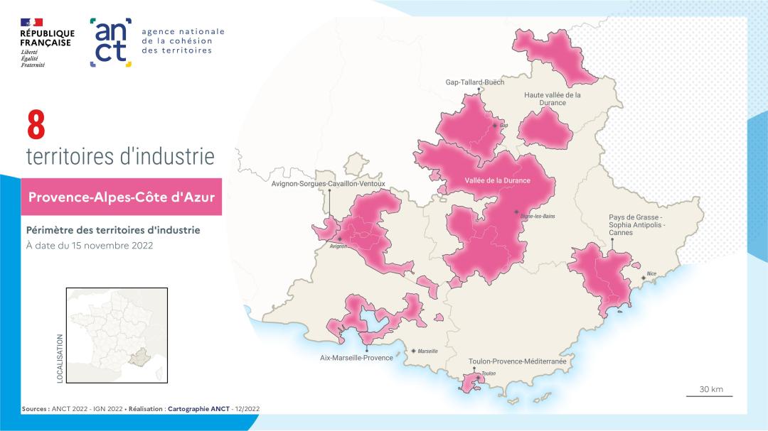 Territoires d'industrie : Provence-Alpes-C&ocirc;te d'Azur