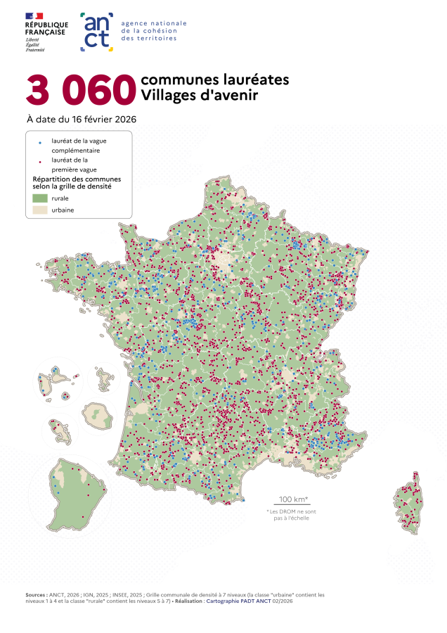 Communes labellis&eacute;es Villages d'avenir
