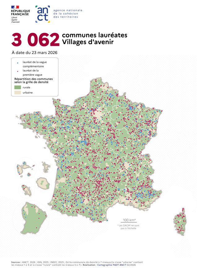Communes labellis&eacute;es Villages d'avenir