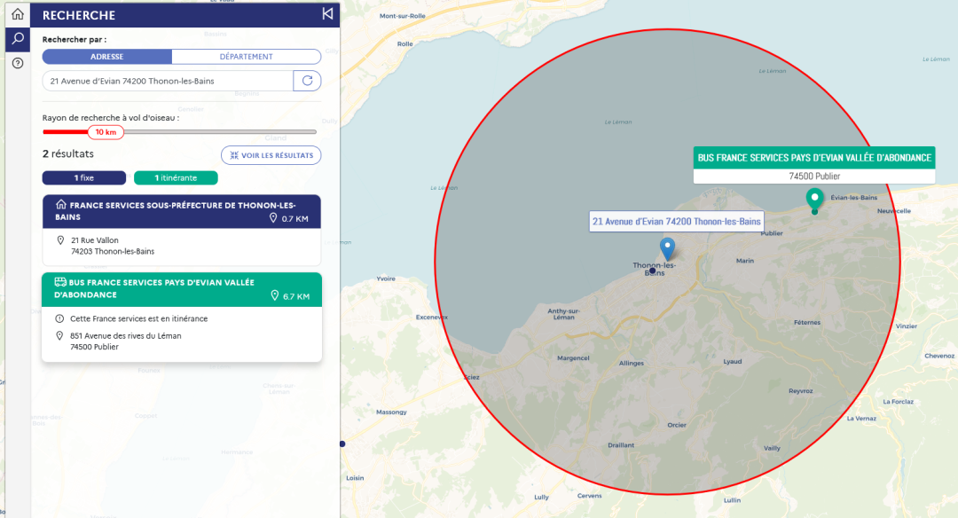 Carte interactive France services &mdash; Cliquer pour consulter la carte interactive