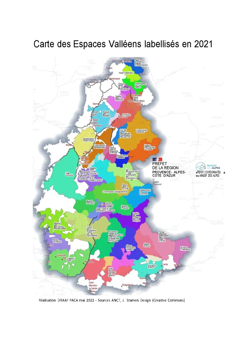 Carte en couleur avec les p&eacute;rim&egrave;tre des territoires du programme