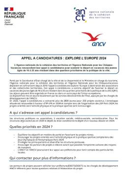 [Appel &agrave; Candidatures 2024] Explore l'Europe - couverture