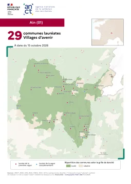 Communes laur&eacute;ates Villages d'avenir : Ain