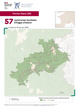 Communes laur&eacute;ates Villages d'avenir : Hautes-Alpes