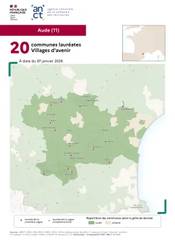 Communes laur&eacute;ates Villages d'avenir : Aude