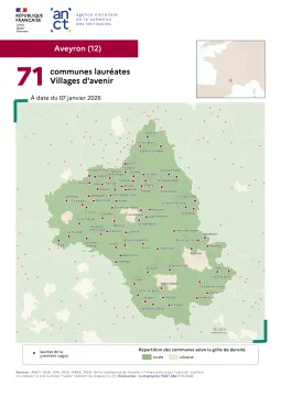 Communes laur&eacute;ates Villages d'avenir : Aveyron