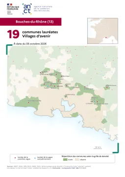 Communes laur&eacute;ates Villages d'avenir : Bouches-du-Rh&ocirc;ne