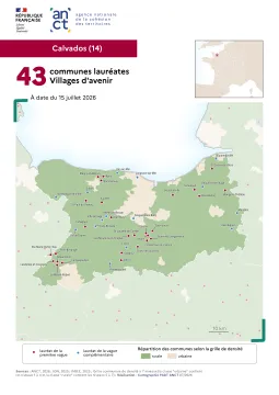 Communes laur&eacute;ates Villages d'avenir : Calvados