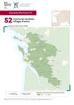 Communes laur&eacute;ates Villages d'avenir : Charente-Maritime