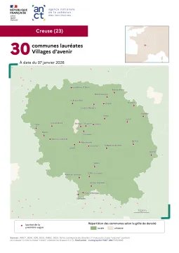 Communes laur&eacute;ates Villages d'avenir : Creuse