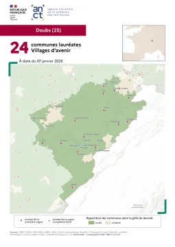 Communes laur&eacute;ates Villages d'avenir : Doubs