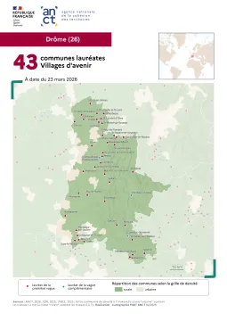 Communes laur&eacute;ates Villages d'avenir : Dr&ocirc;me