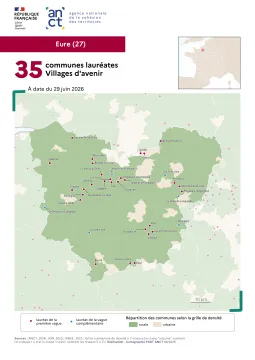 Communes laur&eacute;ates Villages d'avenir : Eure