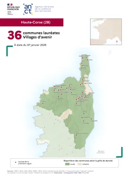 Communes laur&eacute;ates Villages d'avenir : Haute-Corse