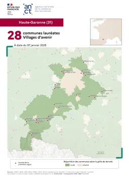 Communes laur&eacute;ates Villages d'avenir : Haute-Garonne