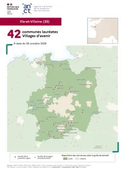 Communes laur&eacute;ates Villages d'avenir : Ille-et-Vilaine