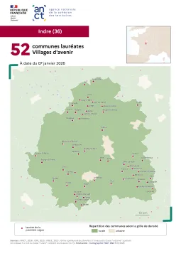 Communes laur&eacute;ates Villages d'avenir : Indre