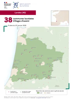Communes laur&eacute;ates Villages d'avenir : Landes