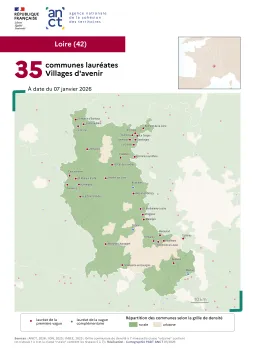 Communes laur&eacute;ates Villages d'avenir : Loire