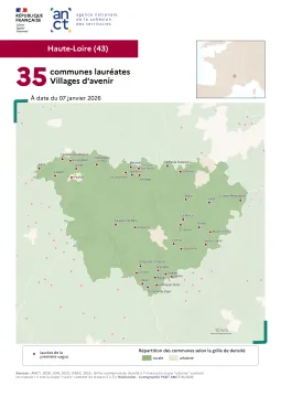 Communes laur&eacute;ates Villages d'avenir : Haute-Loire