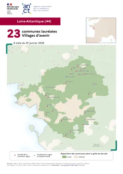 Communes laur&eacute;ates Villages d'avenir : Loire-Atlantique