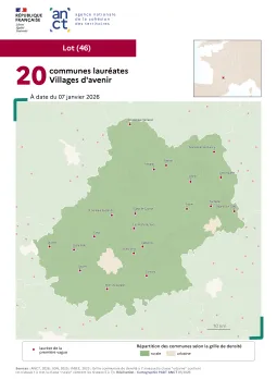 Communes laur&eacute;ates Villages d'avenir : Lot