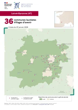 Communes laur&eacute;ates Villages d'avenir : Lot-et-Garonne