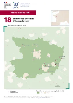 Communes laur&eacute;ates Villages d'avenir : Maine-et-Loire