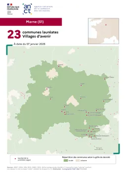 Communes laur&eacute;ates Villages d'avenir : Marne