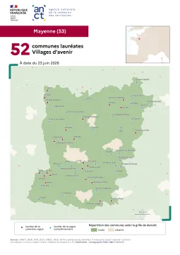 Communes laur&eacute;ates Villages d'avenir : Mayenne