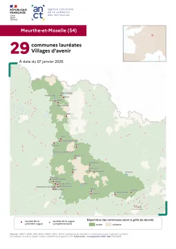 Communes laur&eacute;ates Villages d'avenir : Meurthe et Moselle