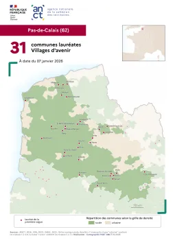 Communes laur&eacute;ates Villages d'avenir : Pas-de-Calais
