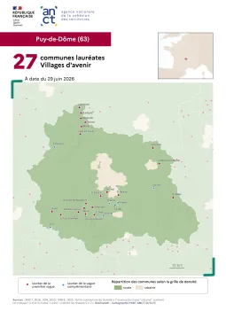 Communes laur&eacute;ates Villages d'avenir : Puy-de-D&ocirc;me