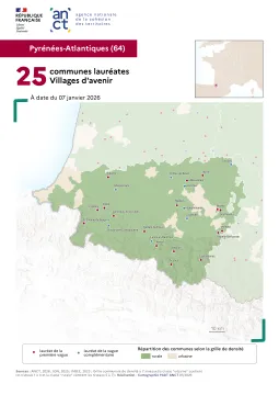 Communes laur&eacute;ates Villages d'avenir : Pyr&eacute;n&eacute;es-Atlantiques