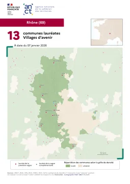 Communes laur&eacute;ates Villages d'avenir : Rh&ocirc;ne