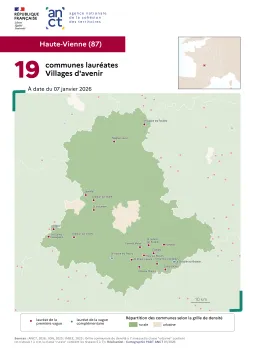 Communes laur&eacute;ates Villages d'avenir : Haute-Vienne