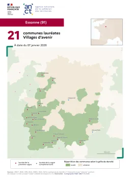 Communes laur&eacute;ates Villages d'avenir : Essonne