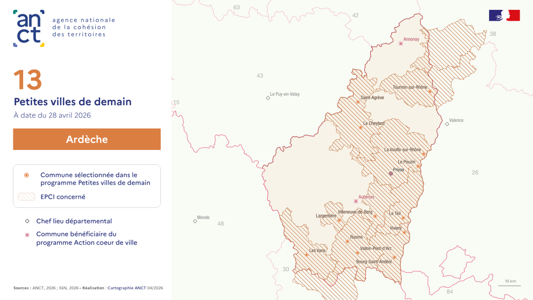 D&eacute;ploiement du dispositif Petites villes de demain : Ard&egrave;che