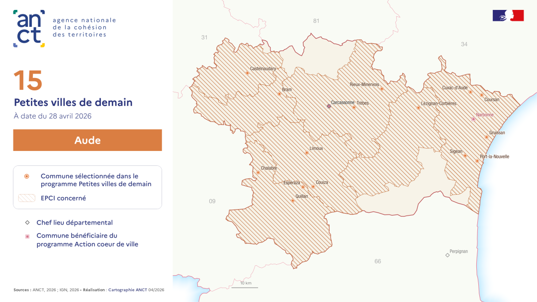 D&eacute;ploiement du dispositif Petites villes de demain : Aude