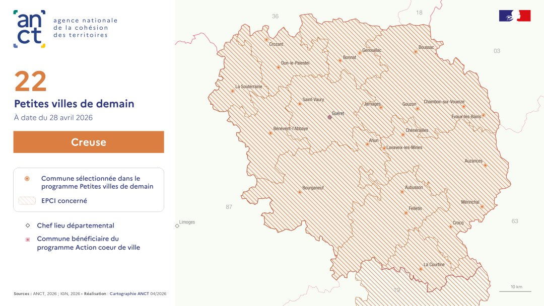 D&eacute;ploiement du dispositif Petites villes de demain : Creuse