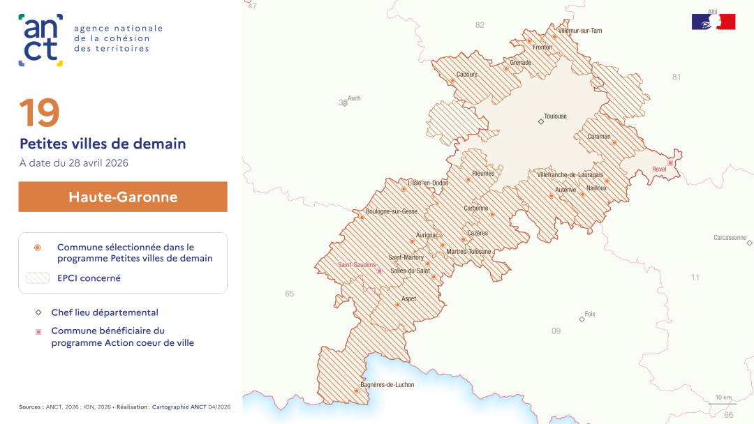 D&eacute;ploiement du dispositif Petites villes de demain : Haute-Garonne