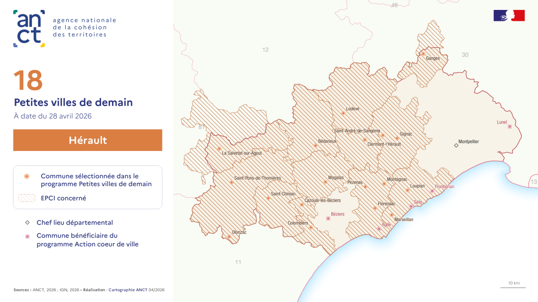 D&eacute;ploiement du dispositif Petites villes de demain : H&eacute;rault