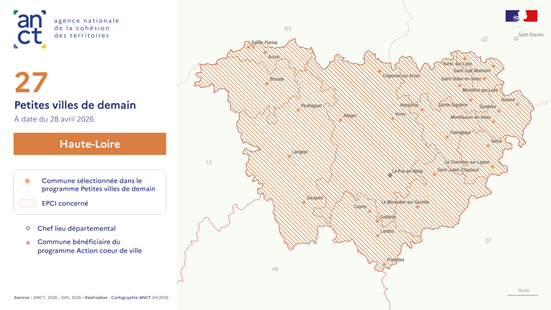 D&eacute;ploiement du dispositif Petites villes de demain : Haute-Loire