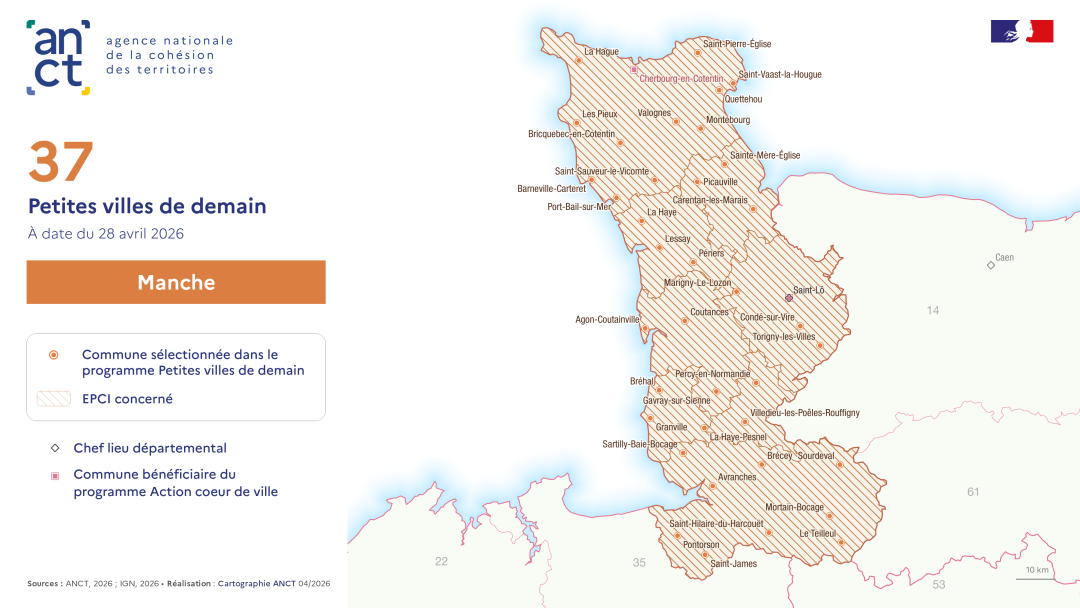 D&eacute;ploiement du dispositif Petites villes de demain : Manche