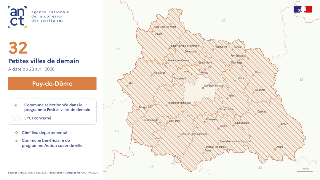 D&eacute;ploiement du dispositif Petites villes de demain : Puy-de-D&ocirc;me
