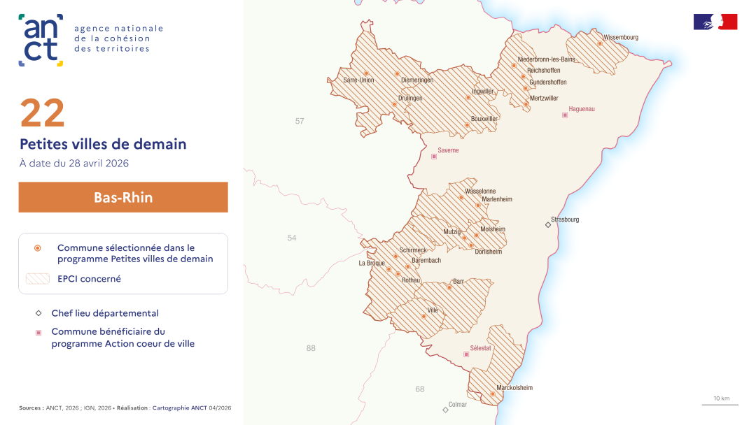 D&eacute;ploiement du dispositif Petites villes de demain : Bas-Rhin
