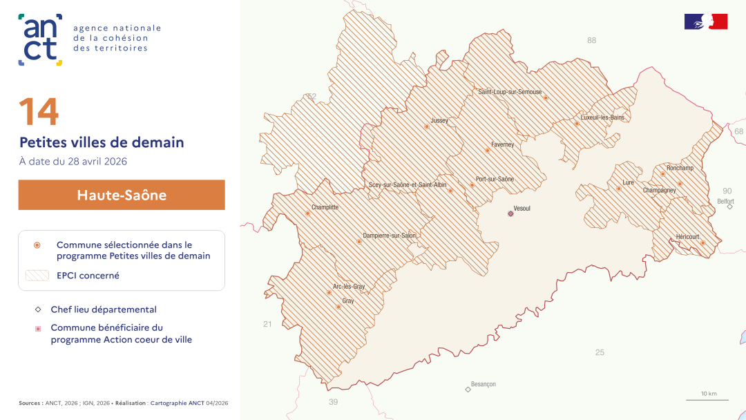 D&eacute;ploiement du dispositif Petites villes de demain : Haute-Sa&ocirc;ne