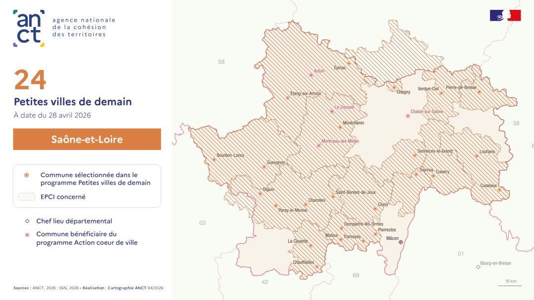 D&eacute;ploiement du dispositif Petites villes de demain : Sa&ocirc;ne-et-Loire